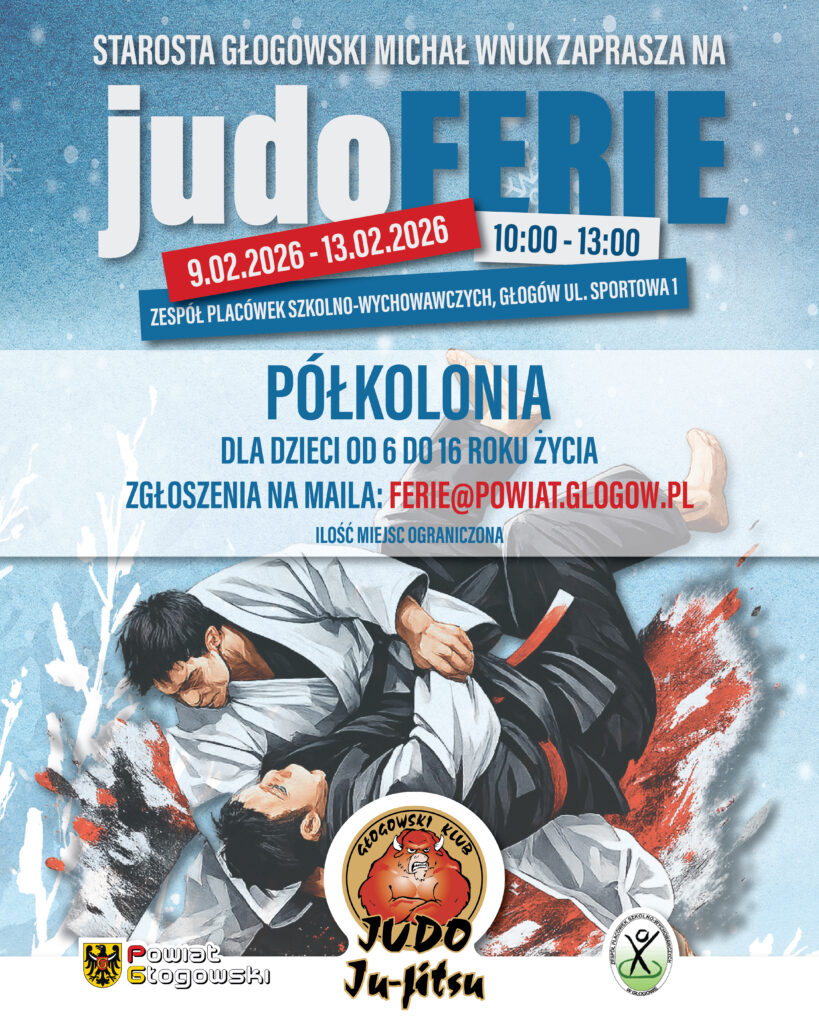 plakat ogłaszający półkolonie od 9 - 13 lutego 2026 roku